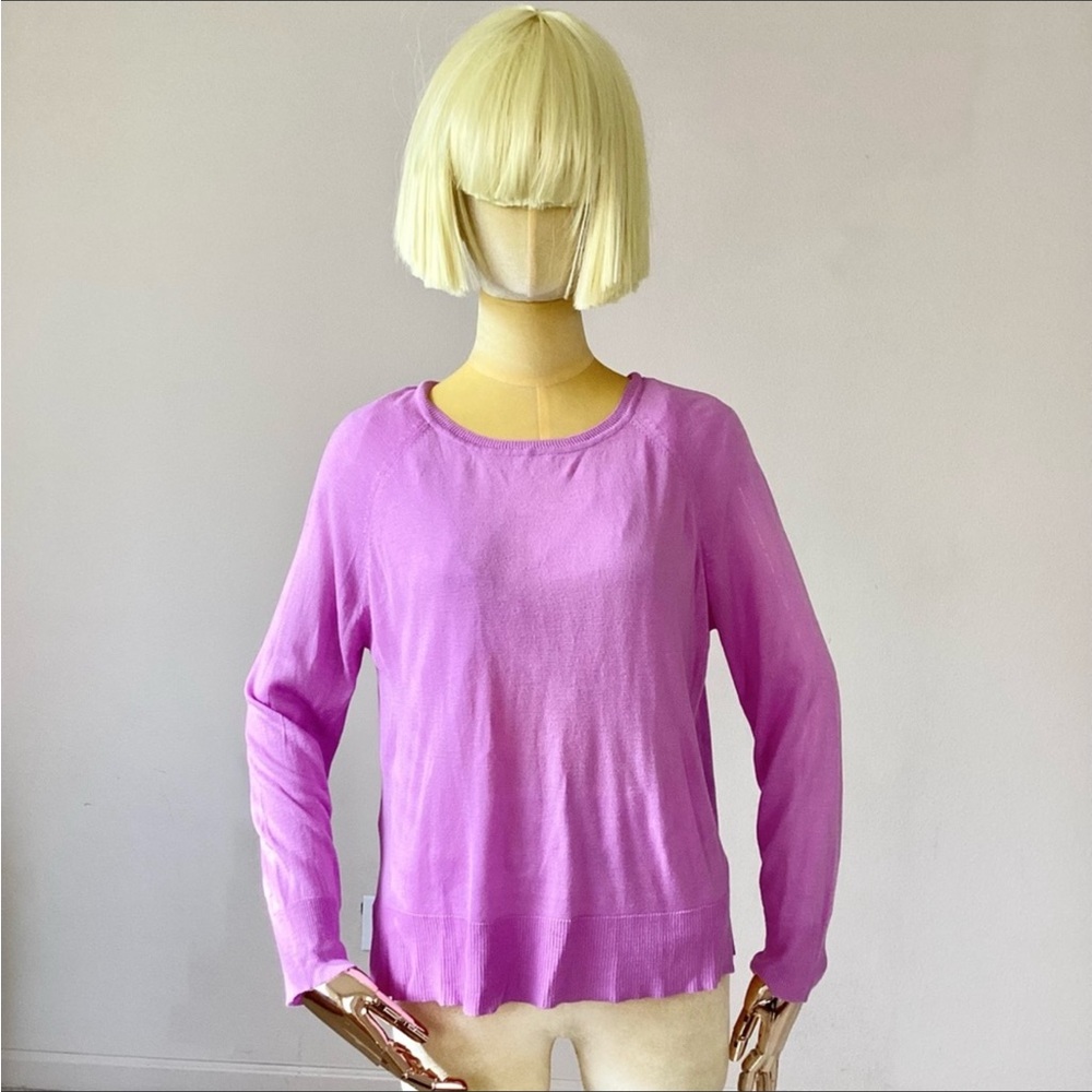 Zara Knit Purple Crew Neck Long Sleeve Sweater SZ S
